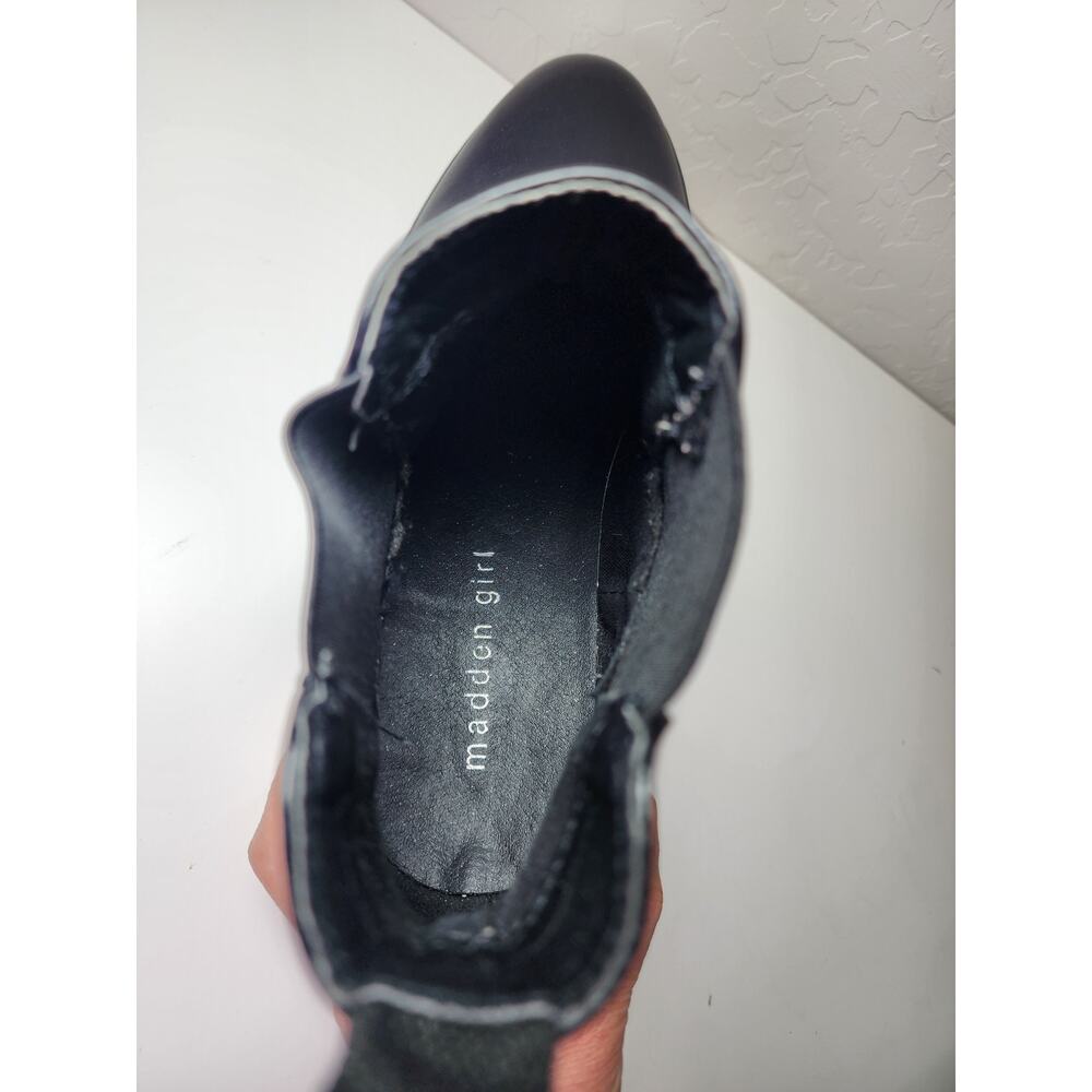 MADDEN GIRL Black Pull On Chunky Emo Goth Ankle Boots SZ 9M - Picture 7 of 9